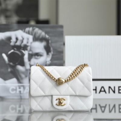 Chanel 23P series white flap bag