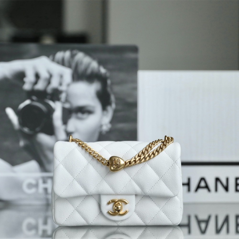 Chanel 23P white flap bag small