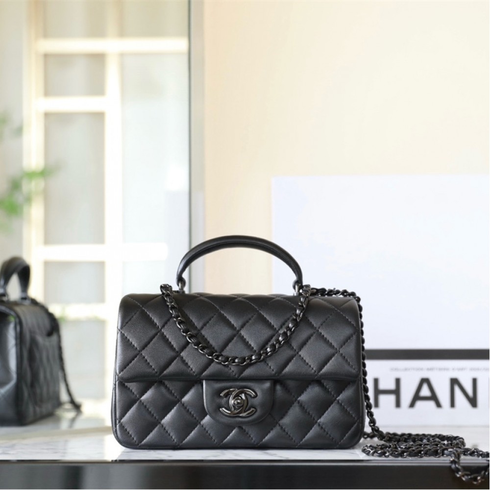 Chanel 24A CF series lambskin handle bag