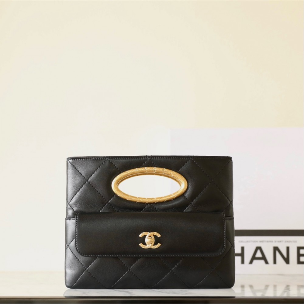 Chanel 24B series AS5038 shoulder handbag black