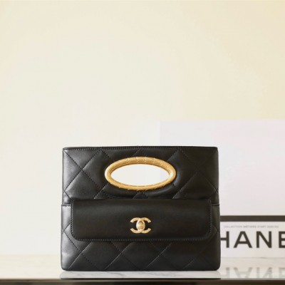 Chanel 24B series AS5038 shoulder handbag black