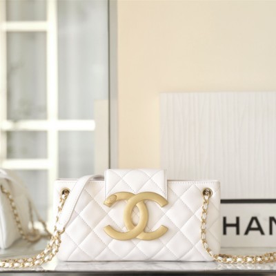 Chanel 24C series baguette bag white