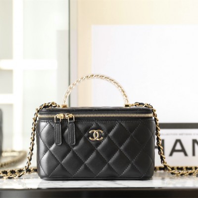 Chanel 24S series handle box bag black