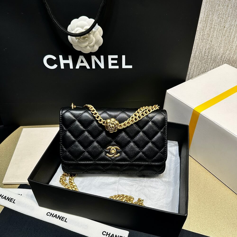 Chanel Camellia Crush Wallet On Chain Lambskin AP3297 LDBS16119