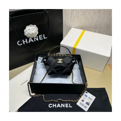 Chanel Clutch With Chain in Nylon Grosgrain Black AP2669 LDBS16028