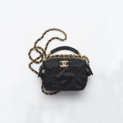 Chanel Clutch With Chain in Nylon Grosgrain Black AP2669 LDBS16028