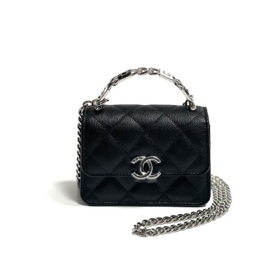 Chanel Enamel Handle Clutch with Chain in Grained Calfskin AP2758 LDBS16029