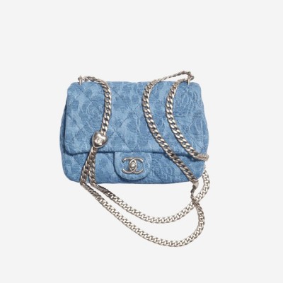 Chanel Heart Crush Chain Flap Bag in Denim Blue AS3829 LDBS16038