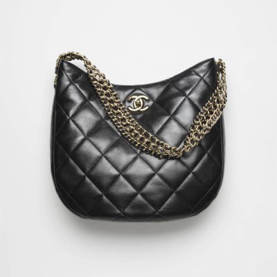 Chanel Hobo Bag in Lambskin Black AS3153 LDBS16077