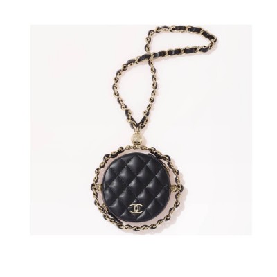 Chanel Lambskin Leather Pouch With Chain Black AP2568 LDBS16084