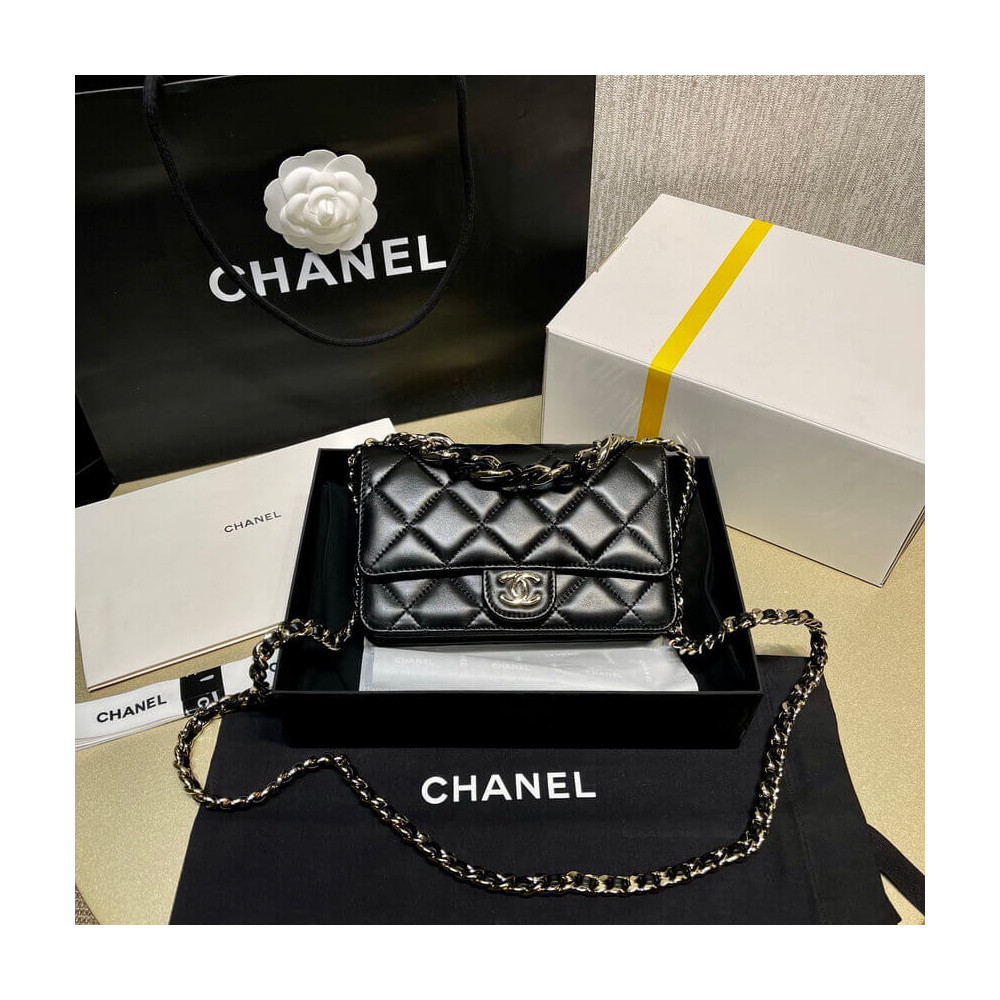 Chanel Lambskin Plexi Quilted Wallet On Chain WOC AP2377 LDBS16122