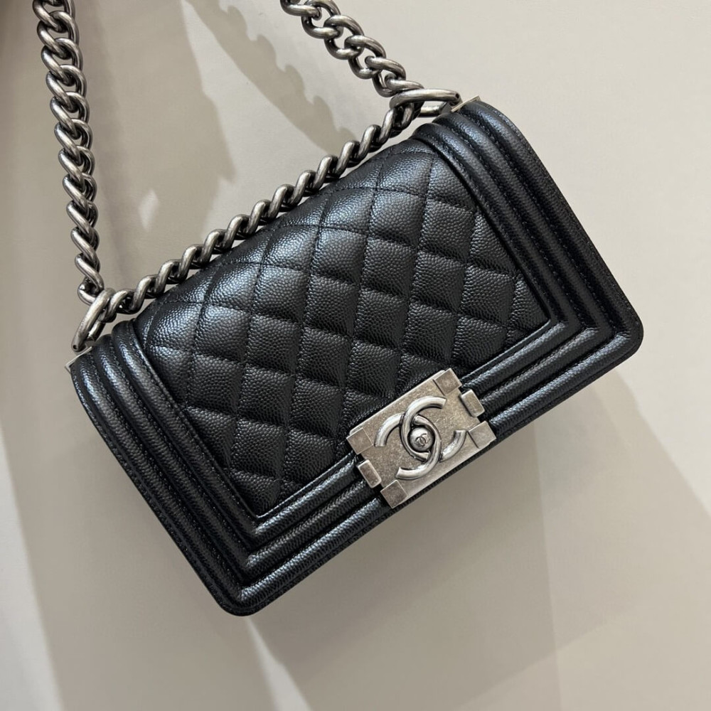 Chanel Le Boy Bag 20cm Black Caviar Leather A67085 LDBS16081