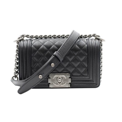 Chanel Le Boy Bag 20cm Black Caviar Leather A67085 LDBS16081