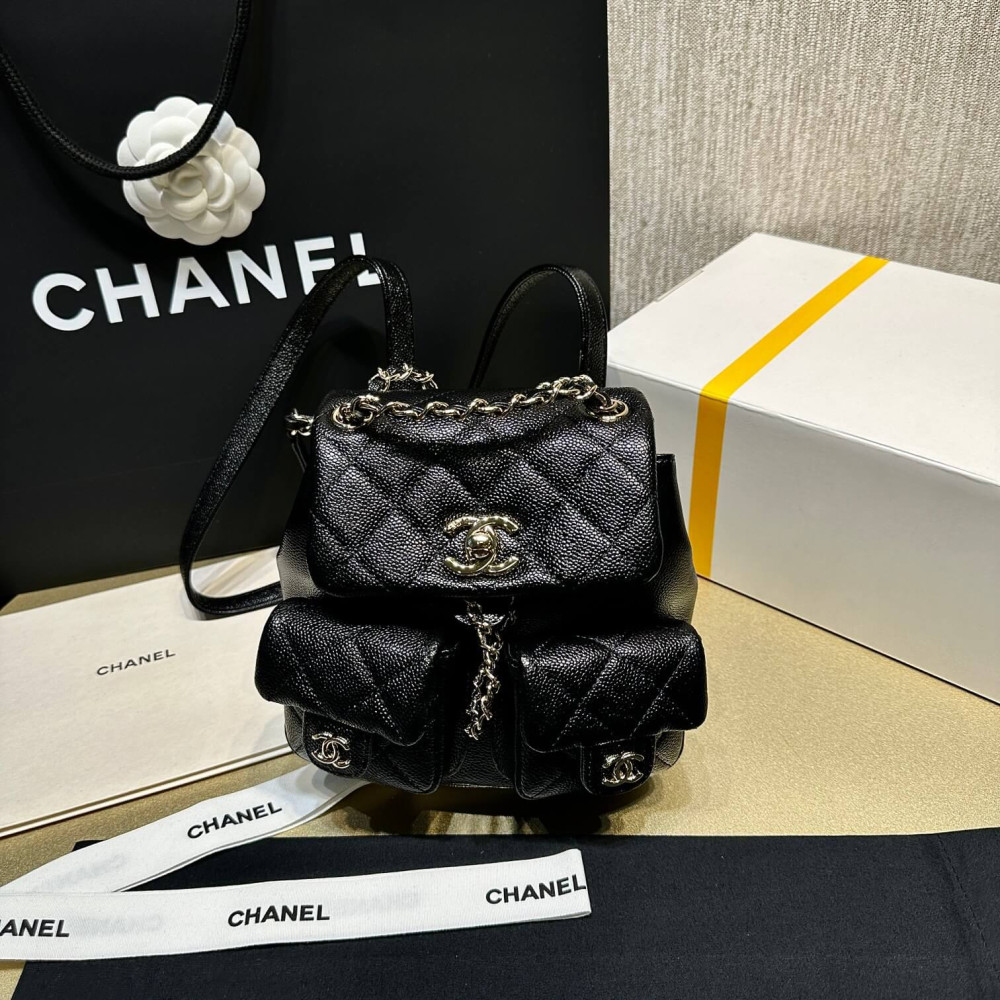 Chanel Mini Duma Backpack Caviar Calfskin Black AS3787 LDBS16023