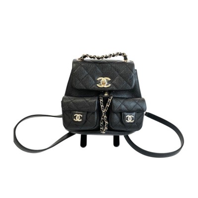 Chanel Mini Duma Backpack Caviar Calfskin Black AS3787 LDBS16023