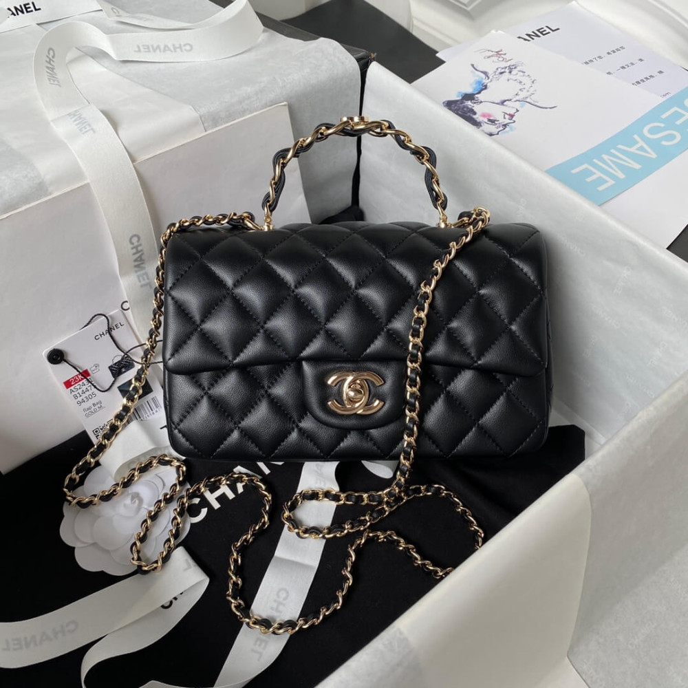 Chanel Mini Flap Bag With Metal Top Handle AS2431 LDBS16103