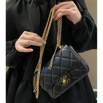 Chanel Mini Flap Bag in Lambskin with Enamel CC AS3113 LDBS16062