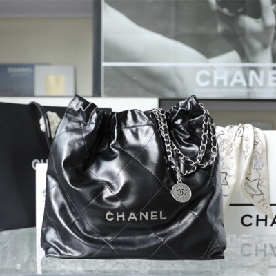 Chanel Shopping Bag 22Bag Medium Black and Silver