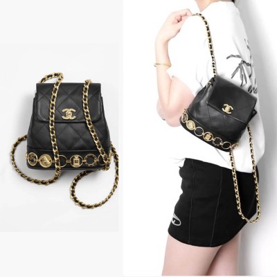 Chanel Small Backpack in Black Calfskin AS4275 LDBS16025