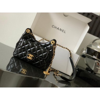 Chanel Small Hobo Bag in Shiny Crumpled Calfskin AS3710 LDBS16080