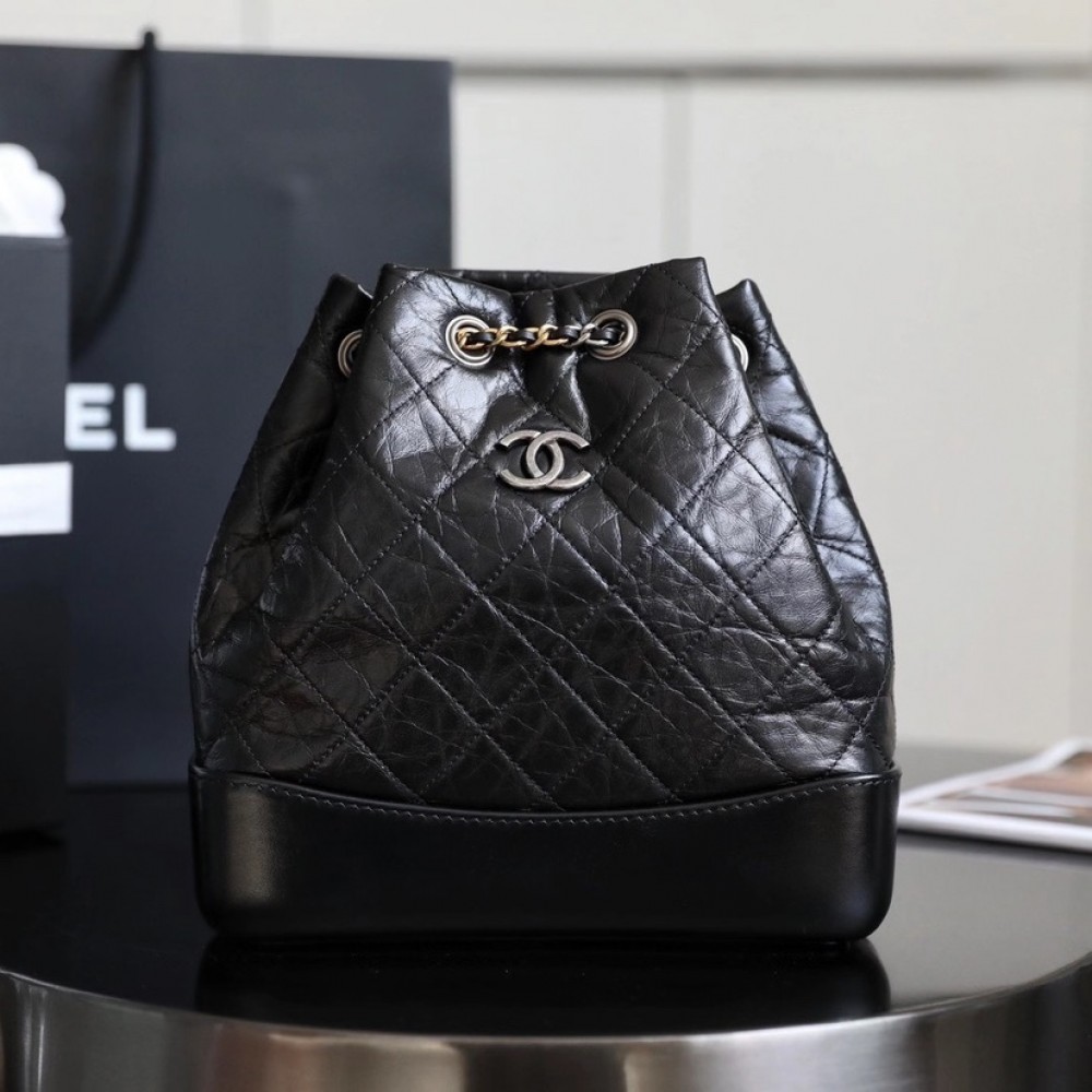 Chanel Top Hobo Backpack Genuine Leather