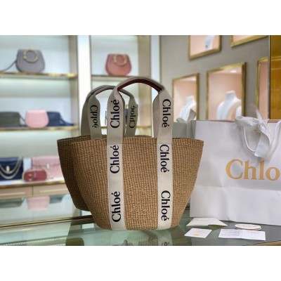 Chloe Large Woody Basket Bag In Hand-woven LDBS243666