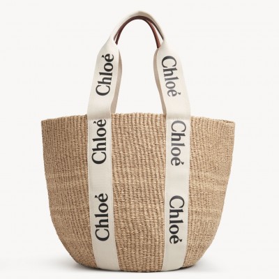 Chloe Large Woody Basket Bag In Hand-woven LDBS243666