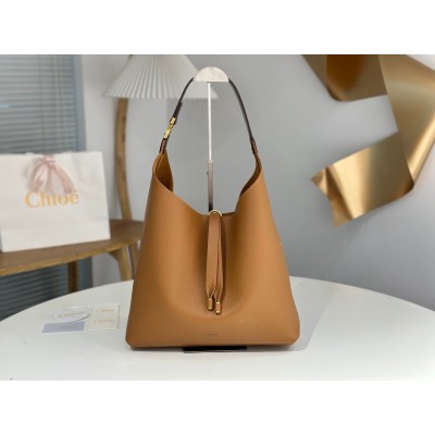 Chloe Marcie Hobo Bag in Brown Grained Leather LDBS243664