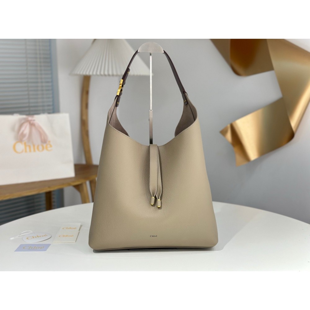 Chloe Marcie Hobo Bag in Grey Grained Leather LDBS243669