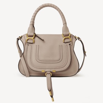 Chloe Marcie Small Double Carry Bag in Sand Grained Leather LDBS243678