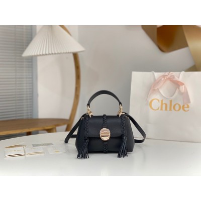 Chloe Penelope Mini Shoulder Bag in Black Grained Calfskin LDBS243706