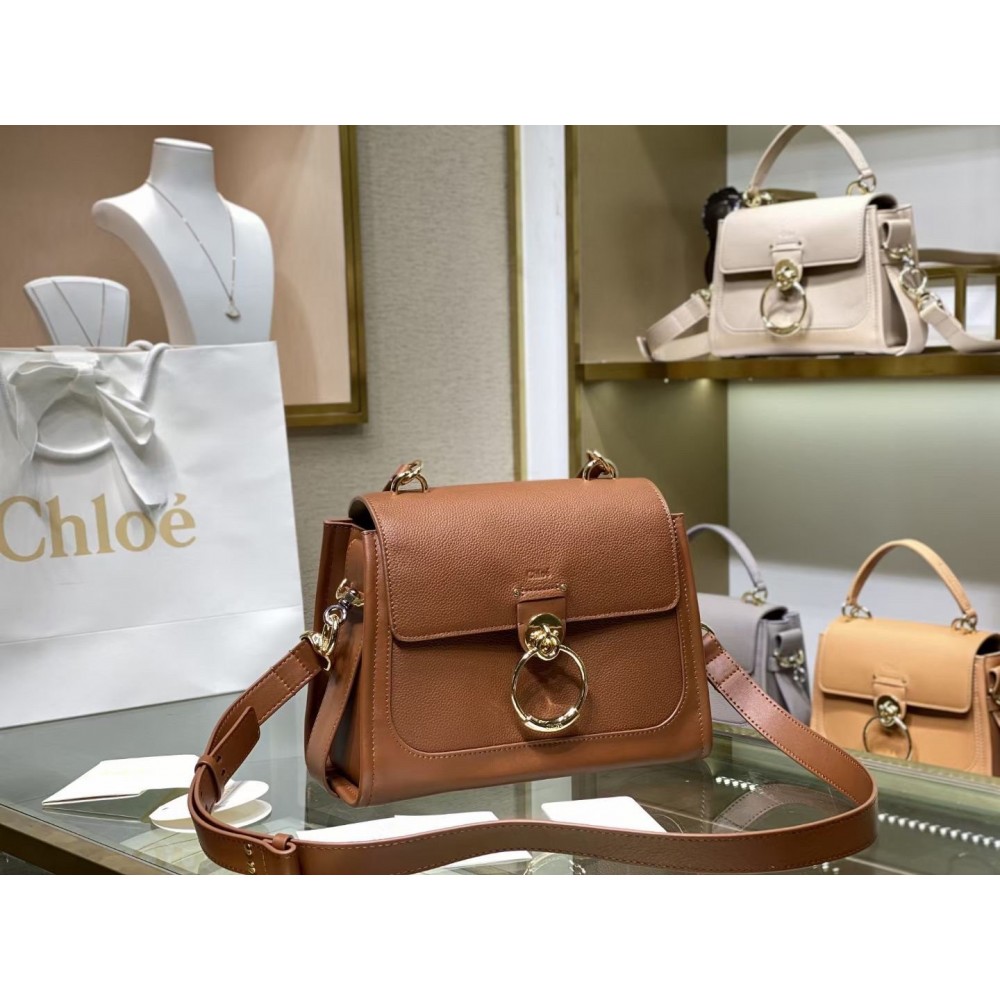 Chloe Small Tess Day Bag In Caramel Grained Leather LDBS243685