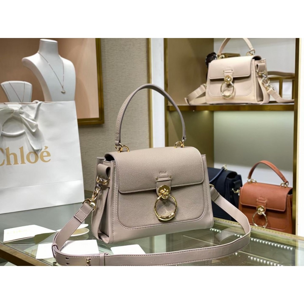 Chloe Small Tess Day Bag In Grey Grained Leather LDBS243689