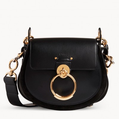 Chloe Small Tess Shoulder Bag In Black Calfskin LDBS243694