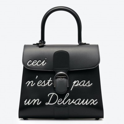 Delvaux Brillant L'Humour MM Bag in Black Box Calf Leather LDBS244280