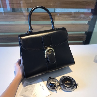 Delvaux Brillant MM Bag in Black Box Calf Leather LDBS244289