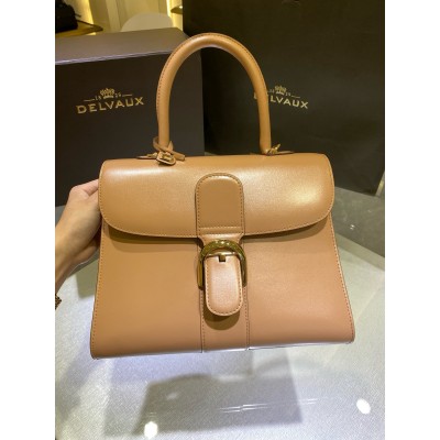 Delvaux Brillant MM Bag in Tender Beige Box Calf Leather LDBS244292