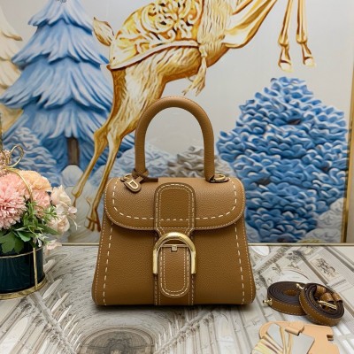 Delvaux Brillant Mini Surpique Bag in Brown Rodeo Calf Leather LDBS244287