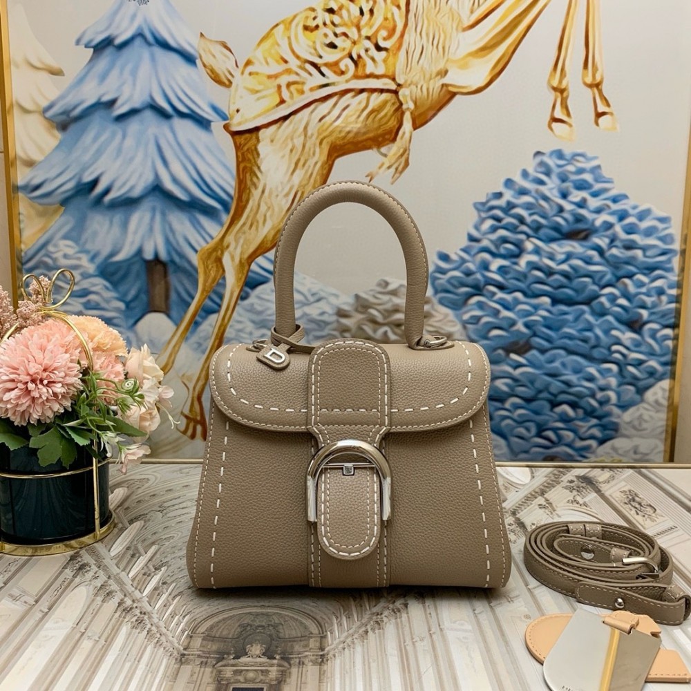 Delvaux Brillant Mini Surpique Bag in Grey Rodeo Calf Leather LDBS244288