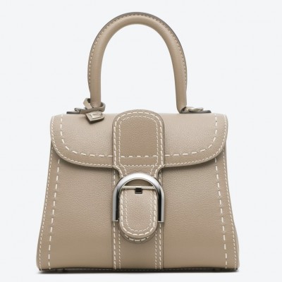 Delvaux Brillant Mini Surpique Bag in Grey Rodeo Calf Leather LDBS244288