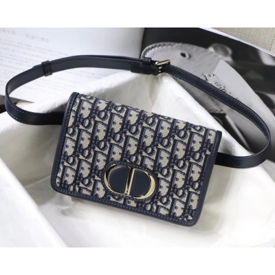 Dior 30 Montaigne 2 In 1 Pouch In Blue Oblique Canvas LDBS240005