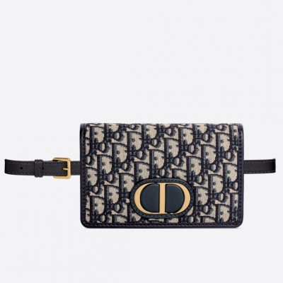 Dior 30 Montaigne 2 In 1 Pouch In Blue Oblique Canvas LDBS240005