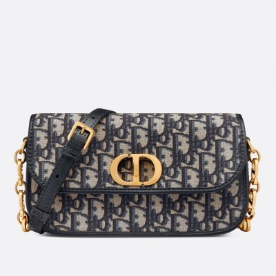 Dior 30 Montaigne Avenue Bag In Blue Dior Oblique Jacquard LDBS240007