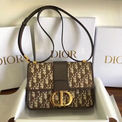 Dior 30 Montaigne Bag In Brown Oblique Jacquard Canvas LDBS240014