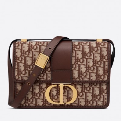 Dior 30 Montaigne Bag In Brown Oblique Jacquard Canvas LDBS240014