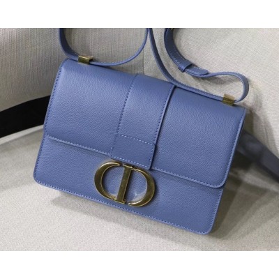 Dior 30 Montaigne Bag In Denim Blue Grained Calfskin LDBS240016