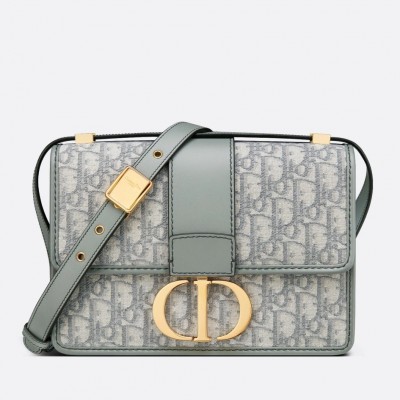 Dior 30 Montaigne Bag In Grey Oblique Jacquard Canvas LDBS240017