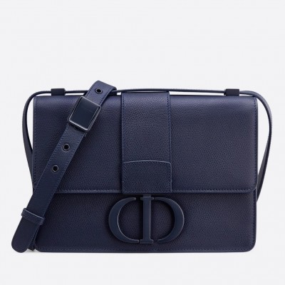 Dior 30 Montaigne Bag In Indigo Blue Matte Grained Calfskin LDBS240019