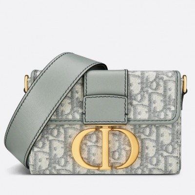 Dior 30 Montaigne Box Bag In Gray Dior Oblique Jacquard LDBS240024