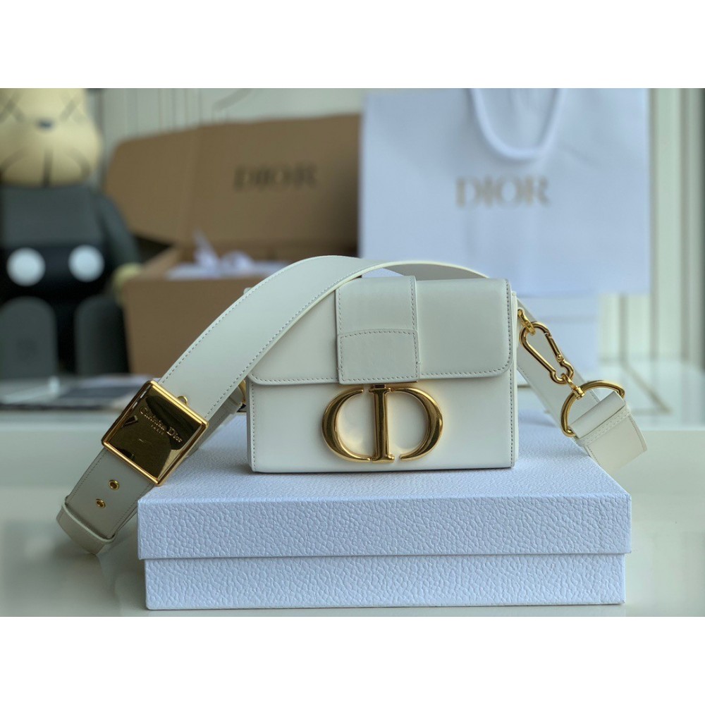 Dior 30 Montaigne Box Bag In White Box Calfskin LDBS240026